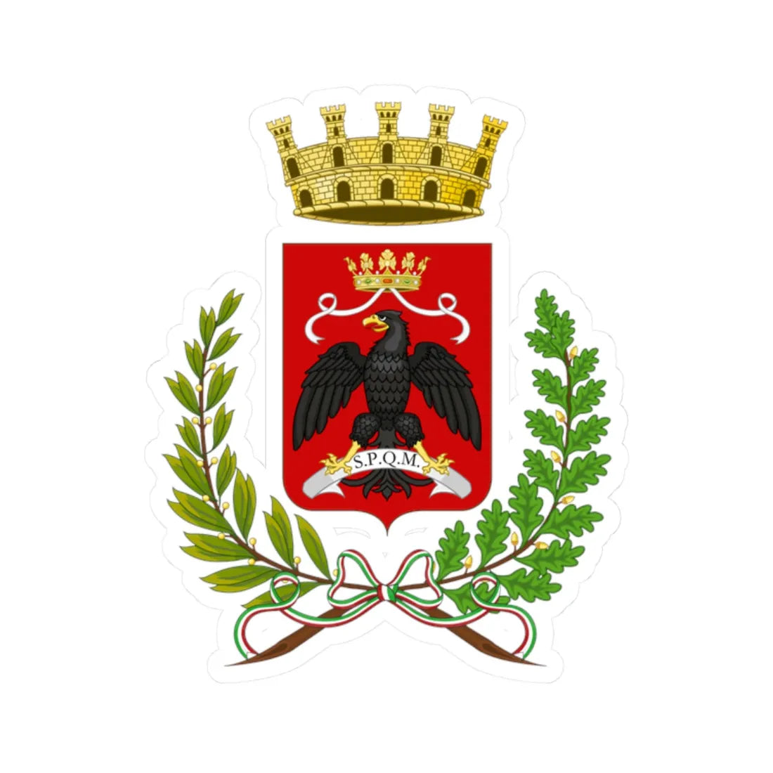 Milazzo-Stemma (Italy) (Coat of Arms) STICKER Vinyl Kiss-Cut Decal 2 Inch White - The Sticker Space