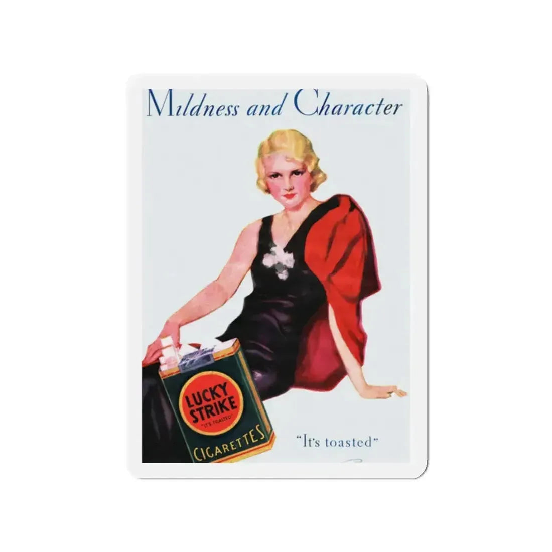 Mildness and Character, It's toasted, 1933 (Magazine Illustration) Refrigerator Magnet 2 Inch - The Sticker Space