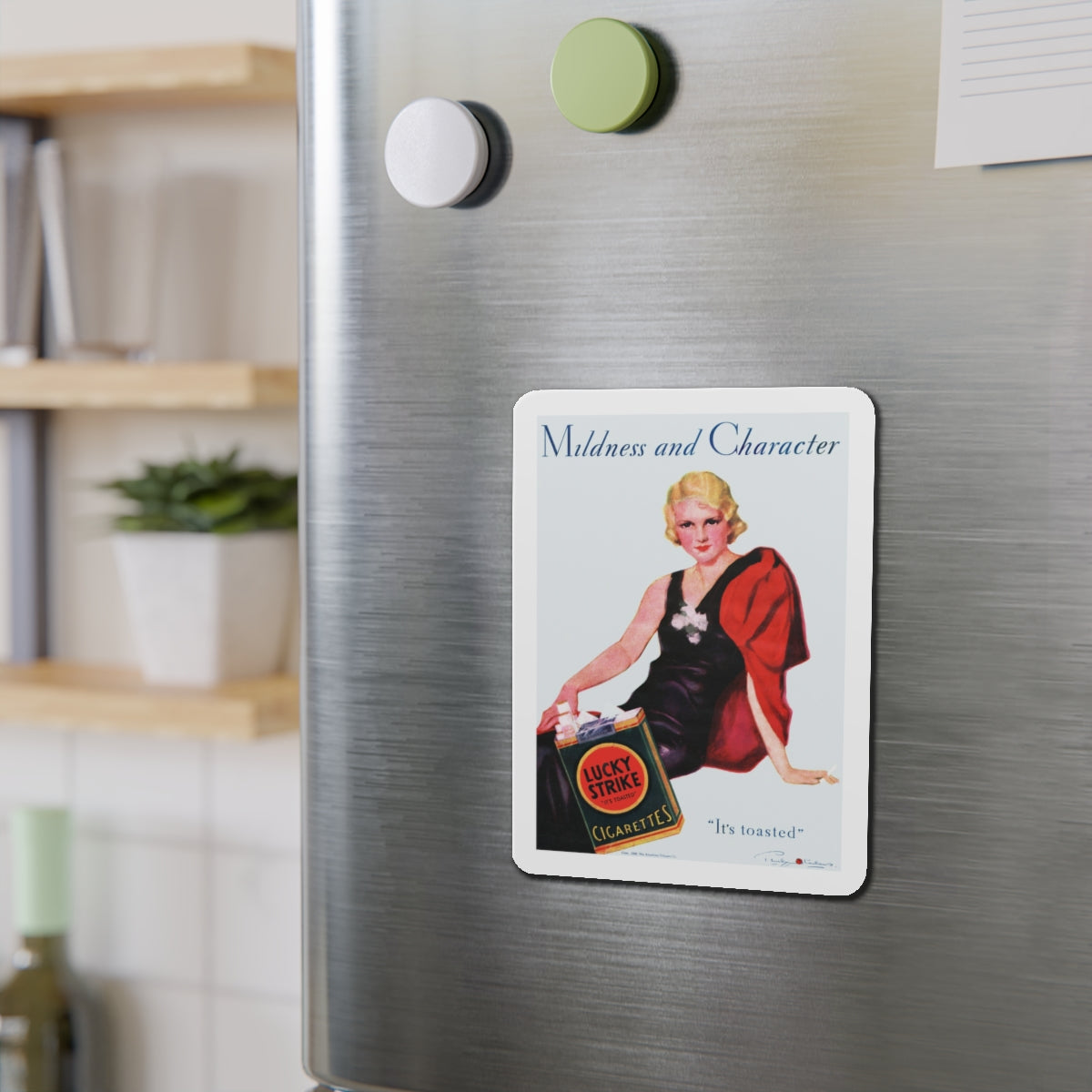 Mildness and Character, It's toasted, 1933 (Magazine Illustration) Refrigerator Magnet-The Sticker Space