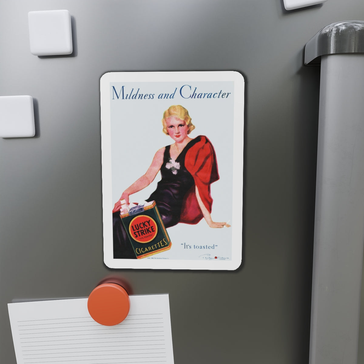 Mildness and Character, It's toasted, 1933 (Magazine Illustration) Refrigerator Magnet-The Sticker Space