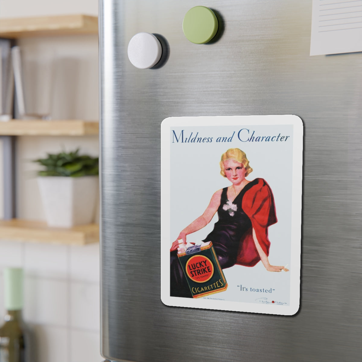 Mildness and Character, It's toasted, 1933 (Magazine Illustration) Refrigerator Magnet-The Sticker Space