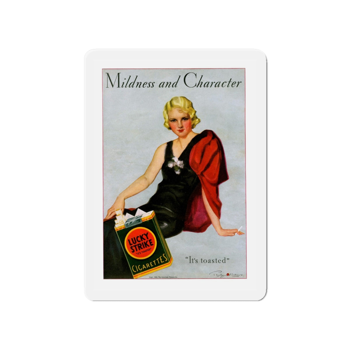 Mildness and Character, Liberty magazine, February 25, 1933 (Magazine Illustration) Refrigerator Magnet