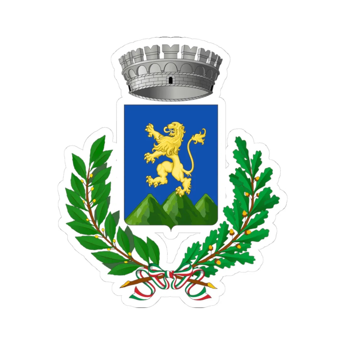 Milena-Stemma (Italy) (Coat of Arms) STICKER Vinyl Kiss-Cut Decal 3 Inch White - The Sticker Space