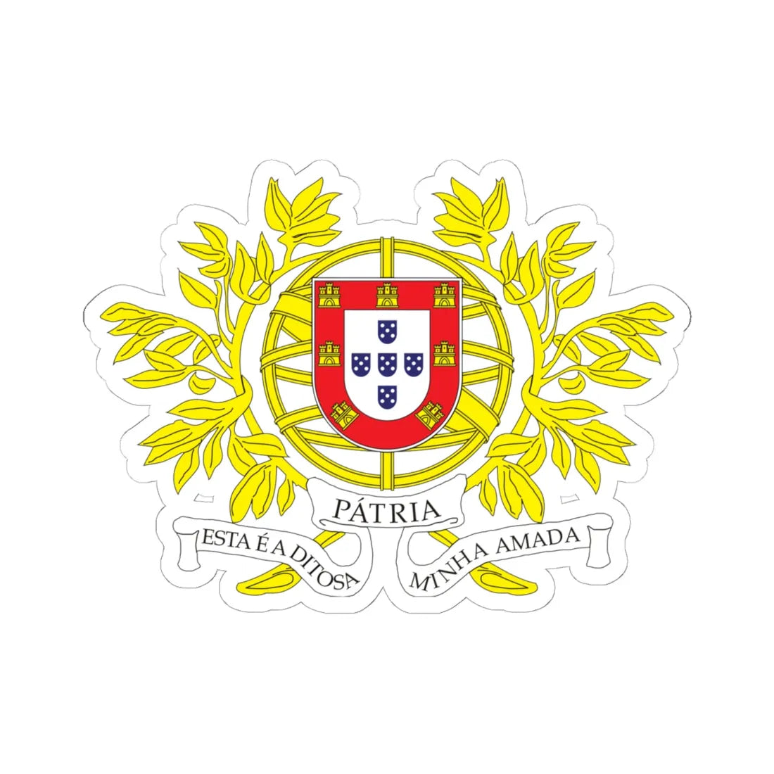 Military CoA of Portugal (Portugal) (Coat of Arms) STICKER Vinyl Kiss-Cut Decal 6 Inch White - The Sticker Space