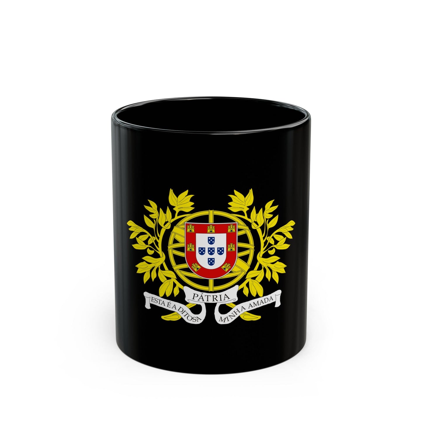 Military coat of arms of Portugal - Black Coffee Mug-11oz-The Sticker Space