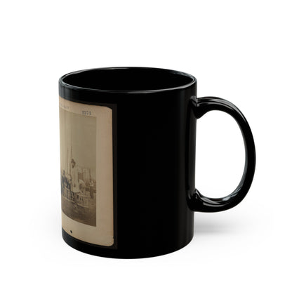 Military Construction In Northern Virginia Men Making Frames For Blanket Boats By The Potomac River (U.S. Civil War) Black Coffee Mug-The Sticker Space