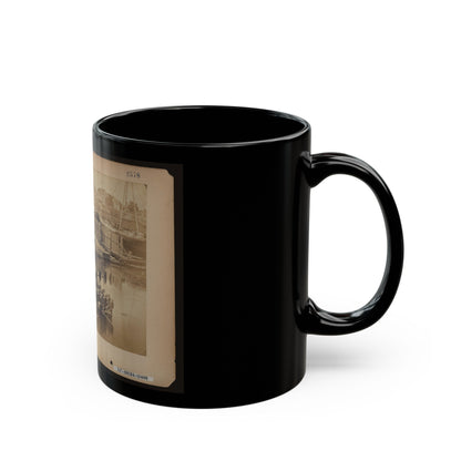 Military Construction In Northern Virginia Raft Of Blanket Boats Ferrying Soldiers Across The Potomac River 001 (U.S. Civil War) Black Coffee Mug-The Sticker Space