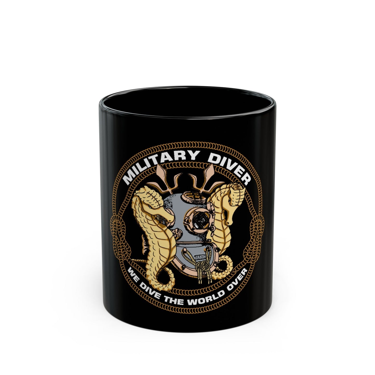 Military Diver (U.S. Navy) Black Coffee Mug-11oz-The Sticker Space