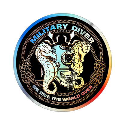 Military Diver (U.S. Navy) Holographic STICKER Die-Cut Vinyl Decal-3 Inch-The Sticker Space