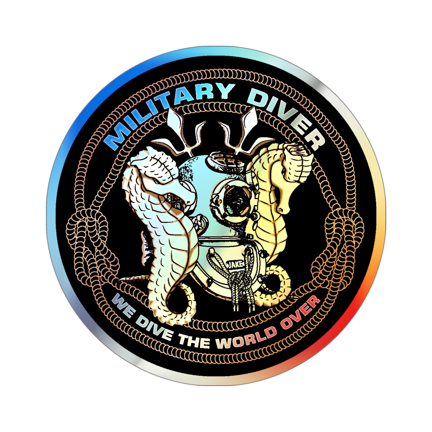 Military Diver (U.S. Navy) Holographic STICKER Die-Cut Vinyl Decal-4 Inch-The Sticker Space