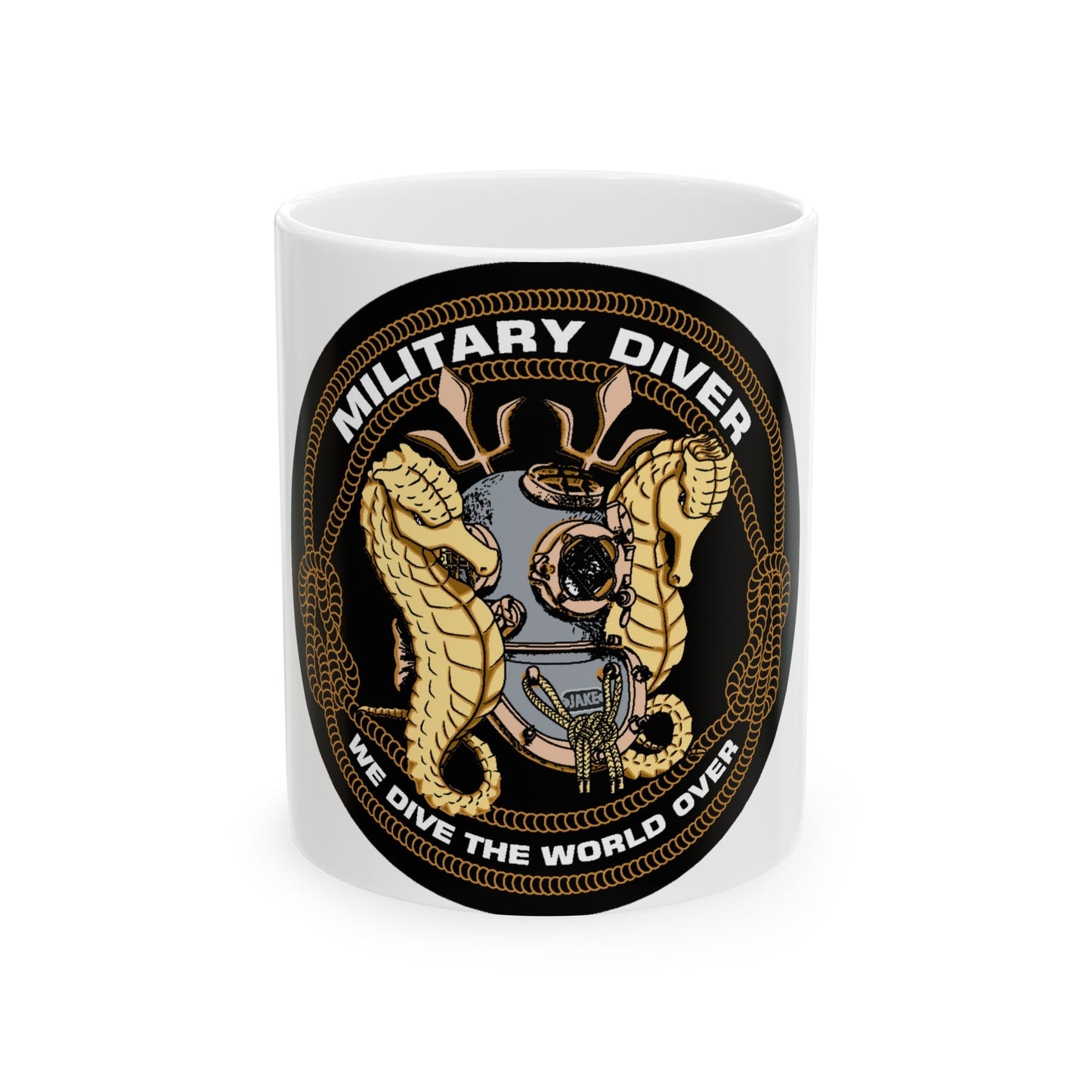 Military Diver (U.S. Navy) White Coffee Mug-11oz-The Sticker Space