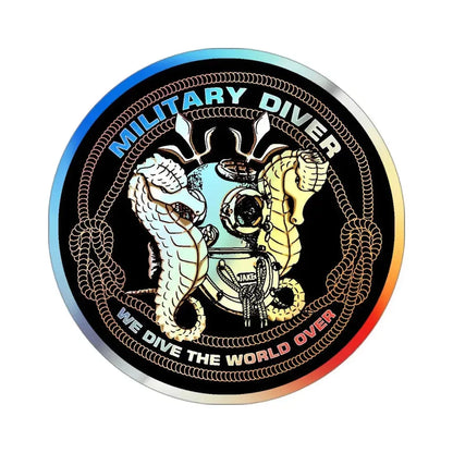 Military Diver (U.S. Navy) Holographic STICKER Die-Cut Vinyl Decal 3 Inch Holographic - The Sticker Space