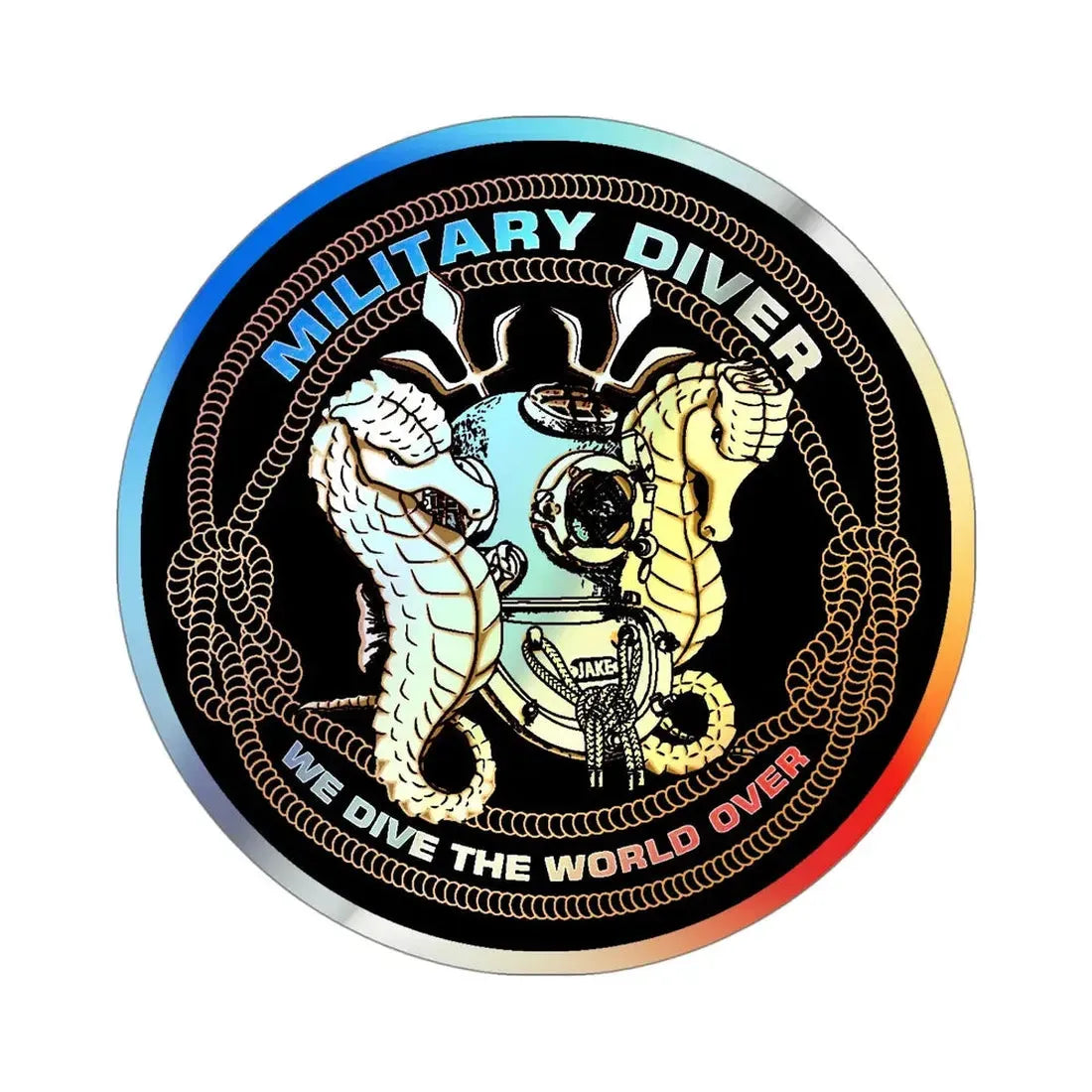 Military Diver (U.S. Navy) Holographic STICKER Die-Cut Vinyl Decal - The Sticker Space