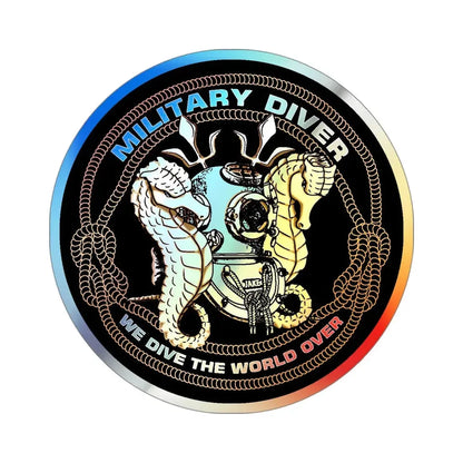 Military Diver (U.S. Navy) Holographic STICKER Die-Cut Vinyl Decal - The Sticker Space