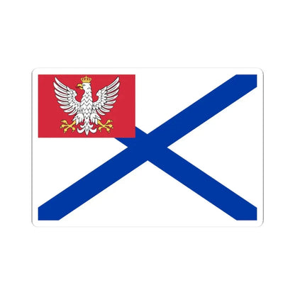 Military ensign of Vistula Flotilla of Congress Poland (Poland) STICKER Vinyl Kiss-Cut Decal 3 Inch White - The Sticker Space