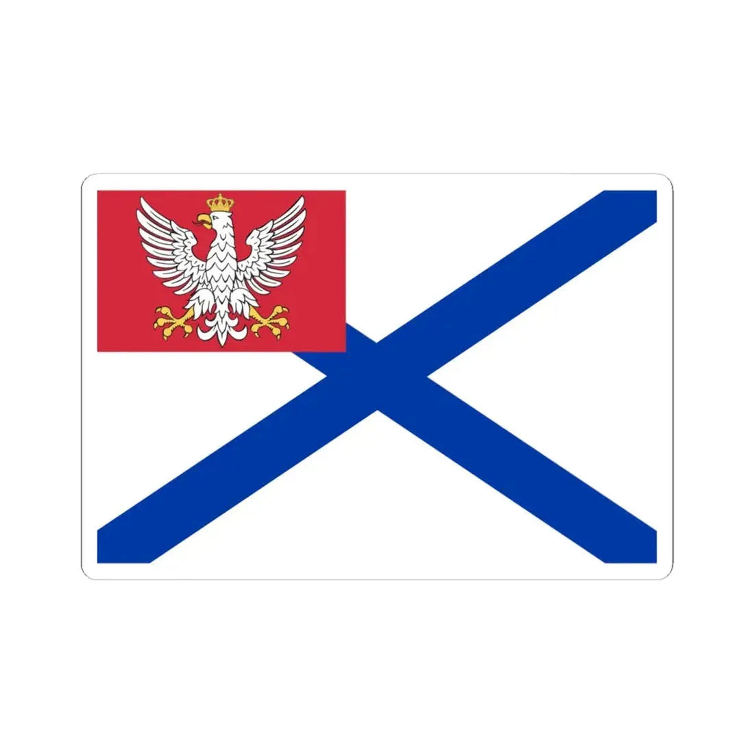 Military ensign of Vistula Flotilla of Congress Poland (Poland) STICKER Vinyl Kiss-Cut Decal 6 Inch White - The Sticker Space
