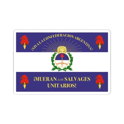 Military Flag of Argentine Confederation (Argentina) STICKER Vinyl Kiss-Cut Decal 2 Inch White - The Sticker Space