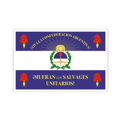 Military Flag of Argentine Confederation (Argentina) STICKER Vinyl Kiss-Cut Decal 3 Inch White - The Sticker Space