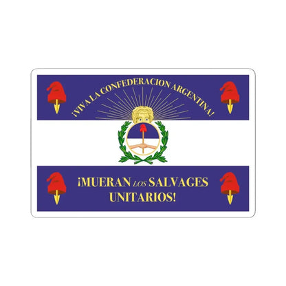 Military Flag of Argentine Confederation (Argentina) STICKER Vinyl Kiss-Cut Decal 4 Inch White - The Sticker Space
