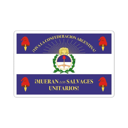 Military Flag of Argentine Confederation (Argentina) STICKER Vinyl Kiss-Cut Decal 6 Inch White - The Sticker Space
