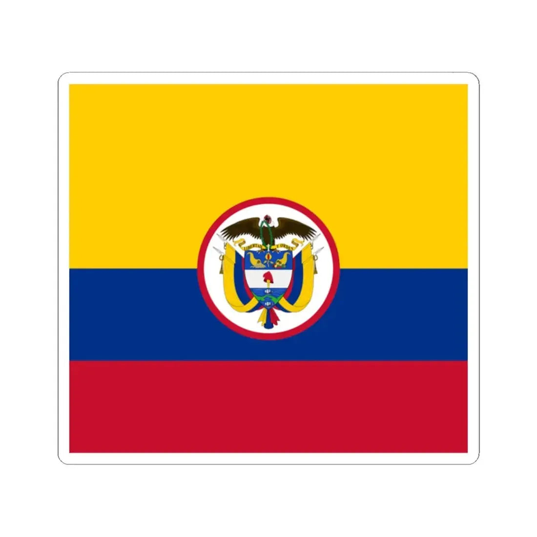 Military flag of Colombia (Colombia) STICKER Vinyl Kiss-Cut Decal 2 Inch White - The Sticker Space