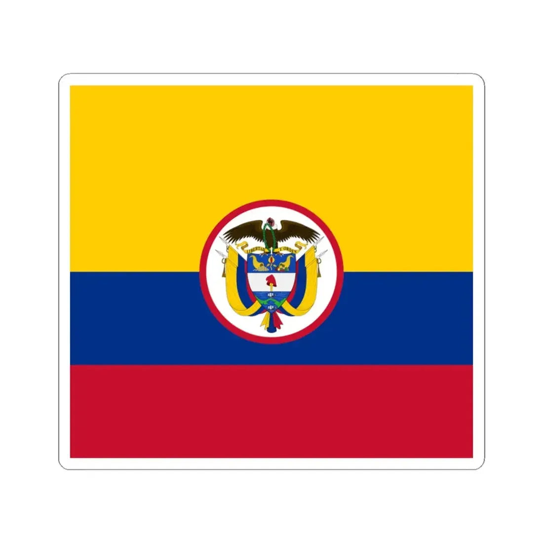 Military flag of Colombia (Colombia) STICKER Vinyl Kiss-Cut Decal 3 Inch White - The Sticker Space