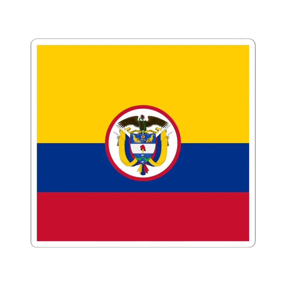 Military flag of Colombia (Colombia) STICKER Vinyl Kiss-Cut Decal 4 Inch White - The Sticker Space