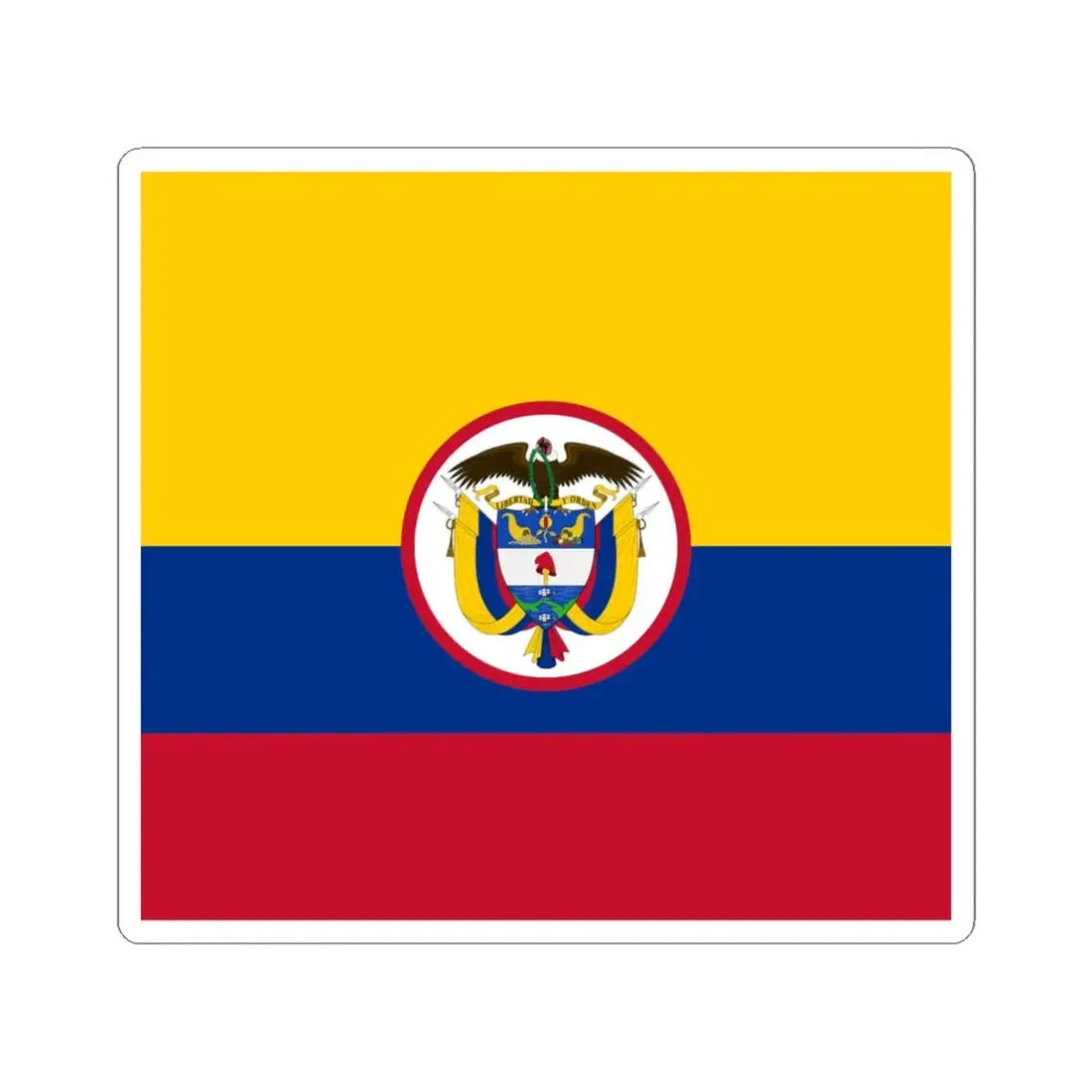 Military flag of Colombia (Colombia) STICKER Vinyl Kiss-Cut Decal 6 Inch White - The Sticker Space
