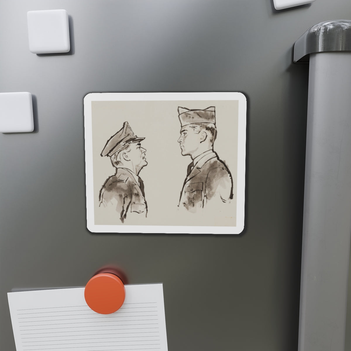 Military Men Magazine Illustration (Magazine Illustration) Refrigerator Magnet