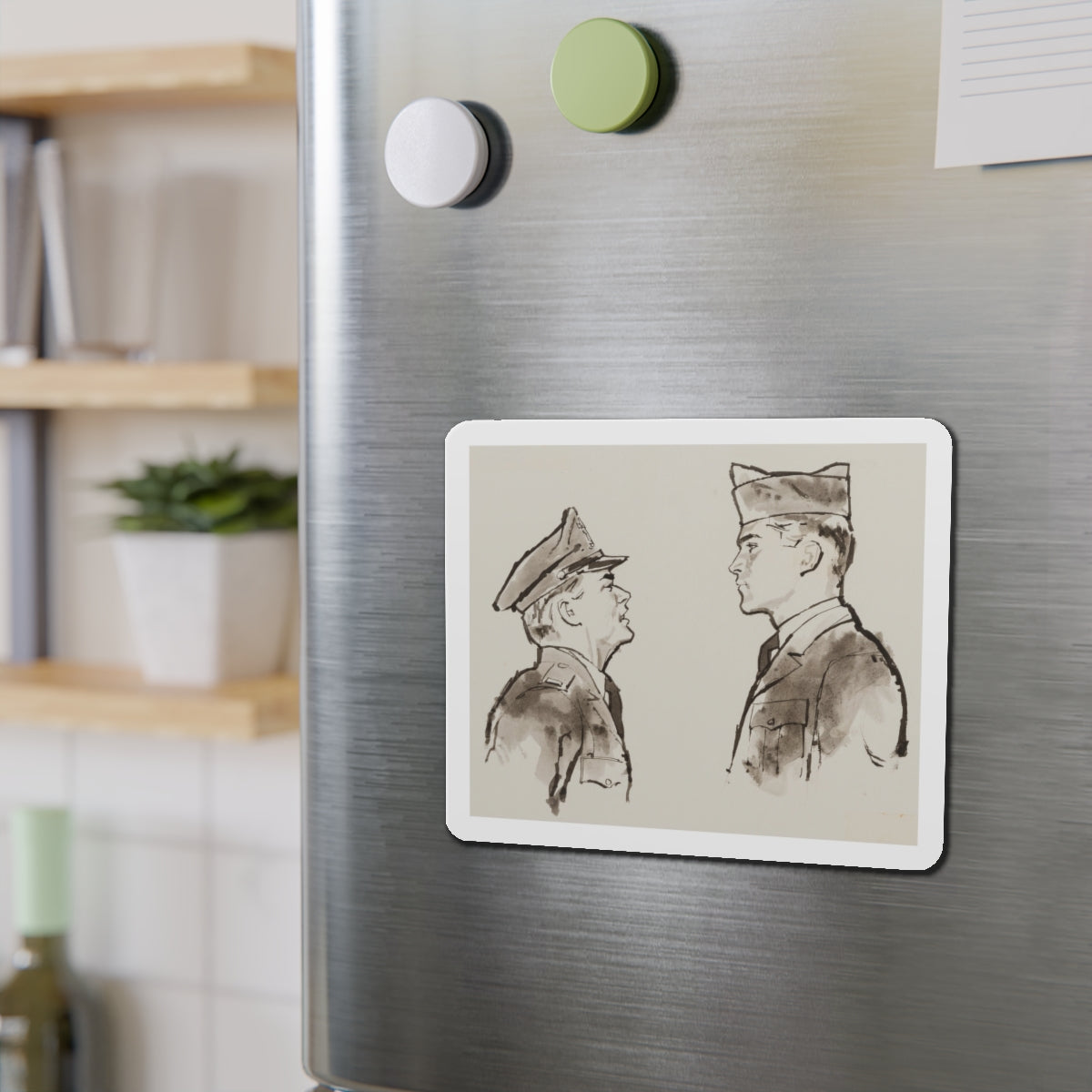 Military Men Magazine Illustration (Magazine Illustration) Refrigerator Magnet