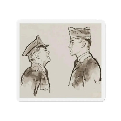 Military Men Magazine Illustration (Magazine Illustration) Refrigerator Magnet 2 Inch Die-Cut - The Sticker Space