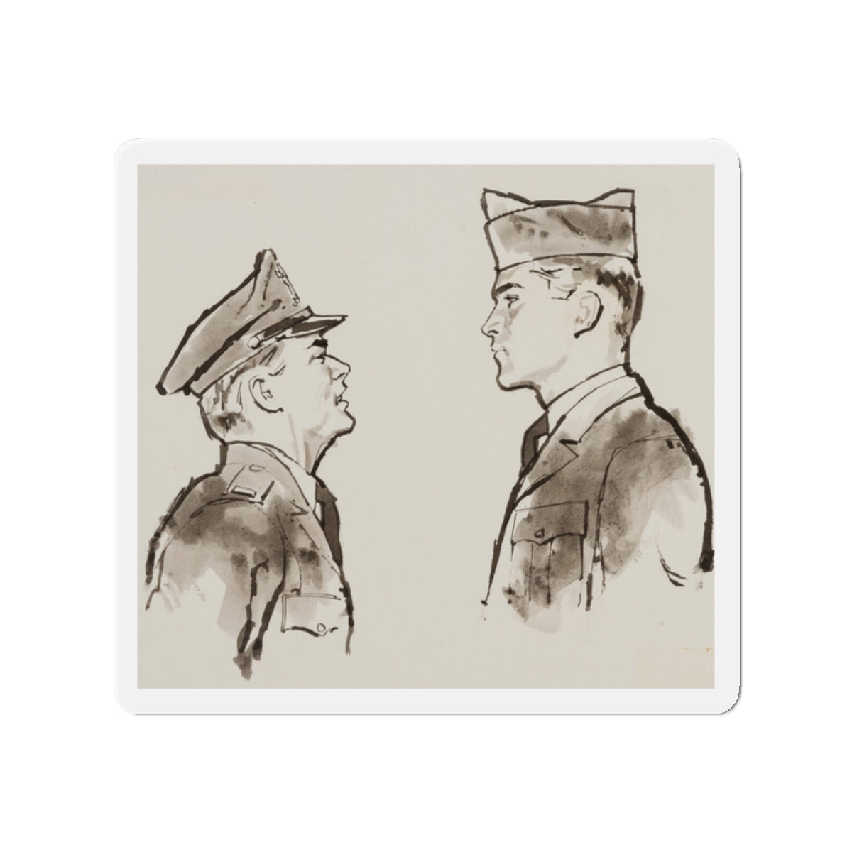 Military Men Magazine Illustration (Magazine Illustration) Refrigerator Magnet