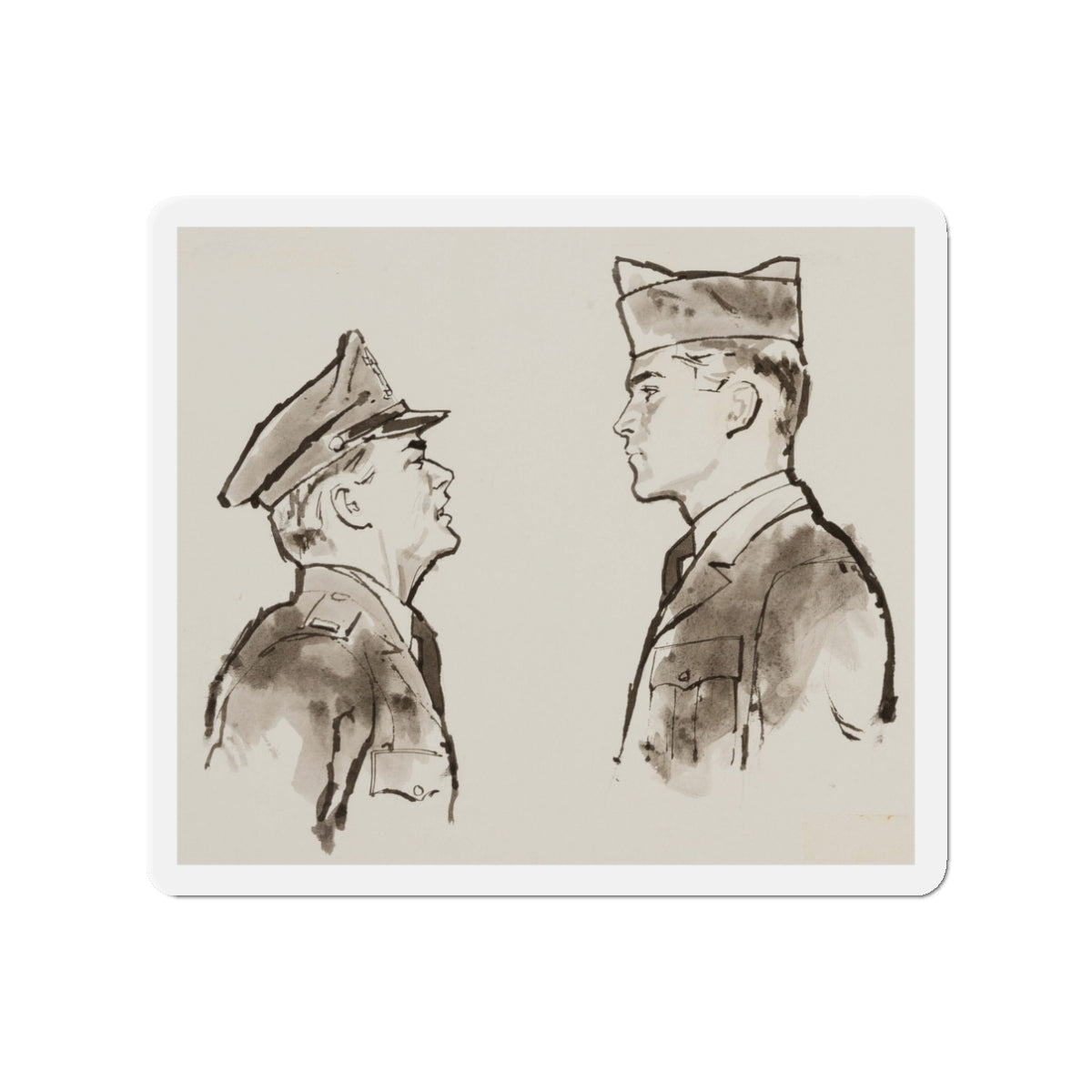 Military Men Magazine Illustration (Magazine Illustration) Refrigerator Magnet