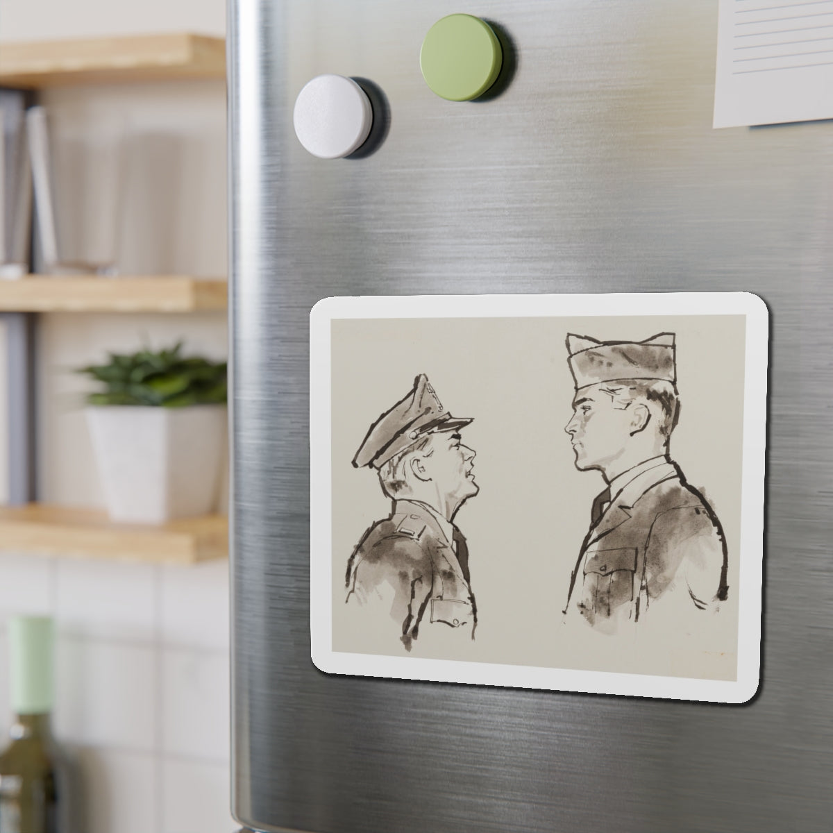 Military Men Magazine Illustration (Magazine Illustration) Refrigerator Magnet