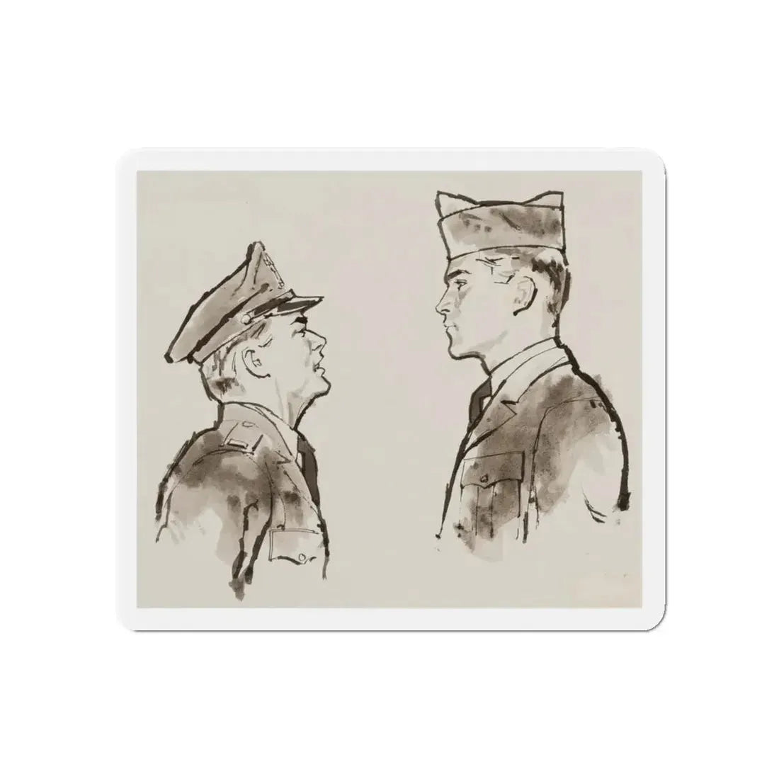 Military Men Magazine Illustration (Magazine Illustration) Refrigerator Magnet - The Sticker Space