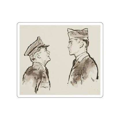 Military Men Magazine Illustration (Magazine Illustration) STICKER Vinyl Die-Cut Decal White Die-Cut 3 Inch - The Sticker Space