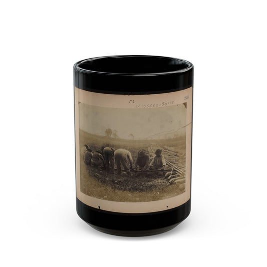 Military Railroad Operations In Northern Virginia African American Laborers Twisting Rail (U.S. Civil War) Black Coffee Mug-15oz-The Sticker Space