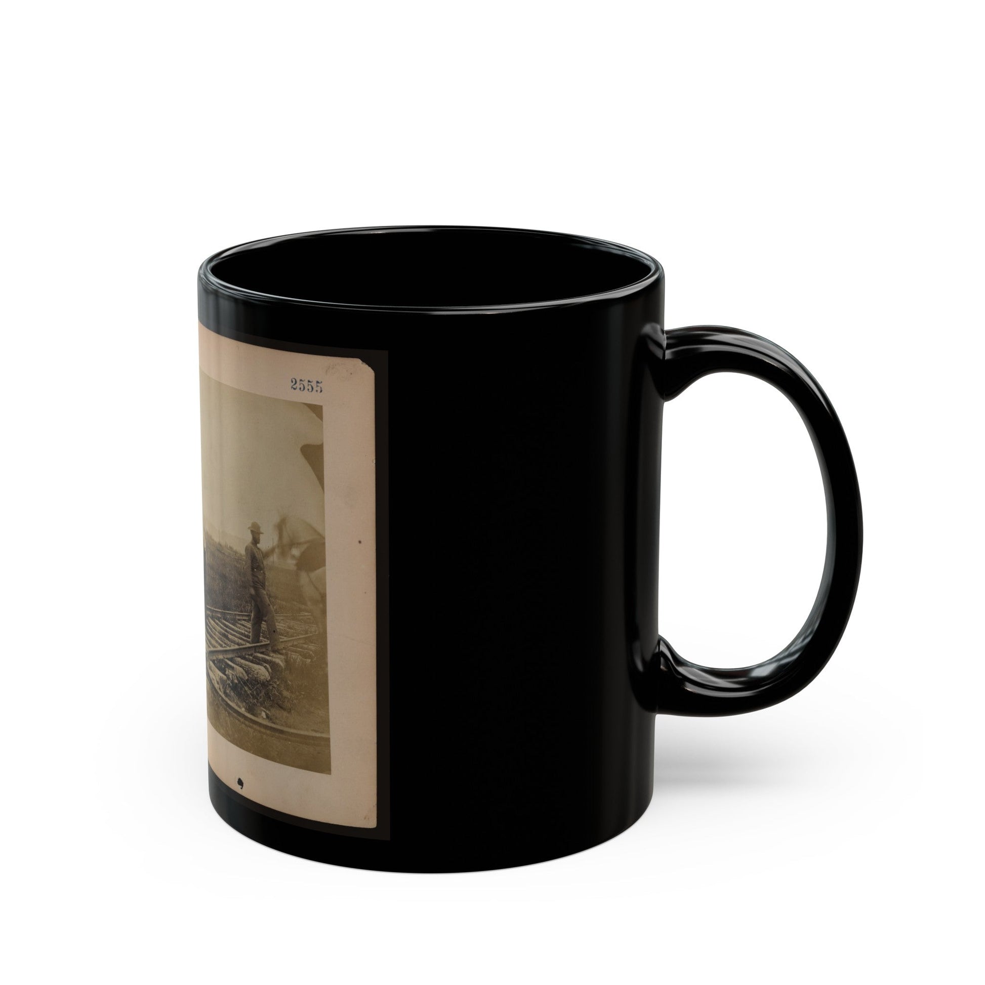 Military Railroad Operations In Northern Virginia African American Laborers Working On Rail (U.S. Civil War) Black Coffee Mug-The Sticker Space