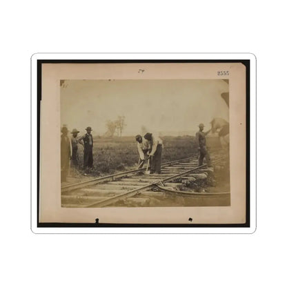 Military Railroad Operations in Northern Virginia  African American Laborers Working on Rail (U.S. Civil War) STICKER Vinyl Kiss-Cut Decal 2 Inch White - The Sticker Space