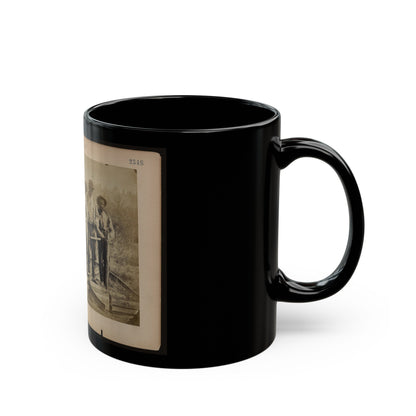 Military Railroad Operations In Northern Virginia Men Standing On Railroad Track (U.S. Civil War) Black Coffee Mug-The Sticker Space