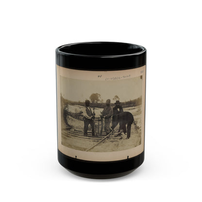 Military Railroad Operations In Northern Virginia Men Using Levers For Loosening Rails 001 (U.S. Civil War) Black Coffee Mug-15oz-The Sticker Space