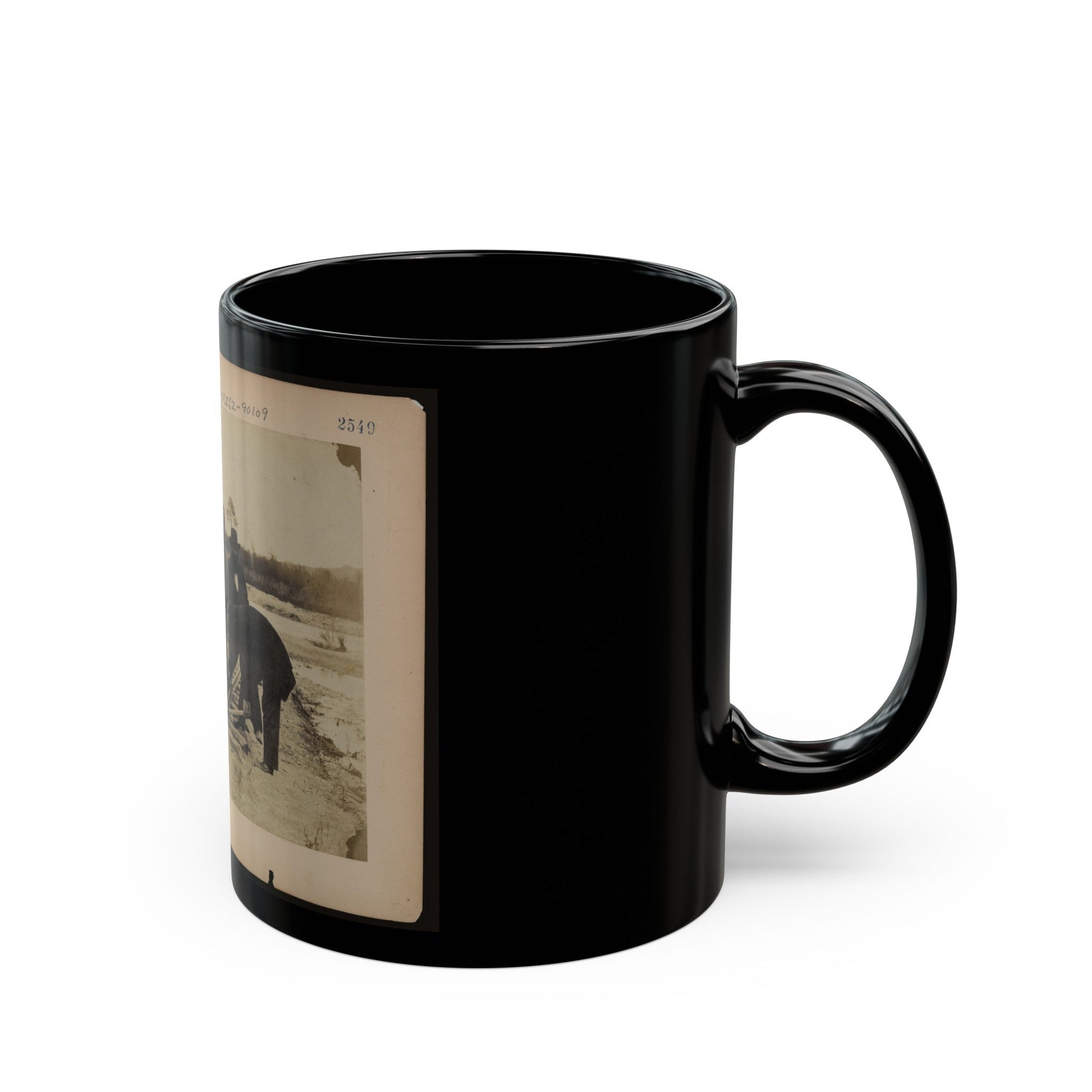 Military Railroad Operations In Northern Virginia Men Using Levers For Loosening Rails 001 (U.S. Civil War) Black Coffee Mug-The Sticker Space