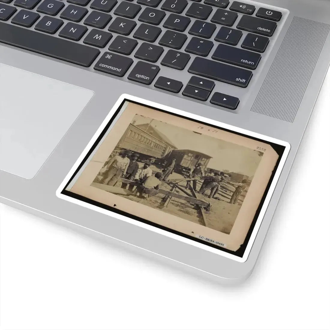Military Railroad Operations in Northern Virginia  Men Using Levers for Loosening Rails (U.S. Civil War) STICKER Vinyl Kiss-Cut Decal - The Sticker Space