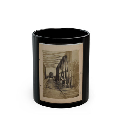 Military Railroad Operations In Northern Virginia Men Working On Bridge (U.S. Civil War) Black Coffee Mug-11oz-The Sticker Space