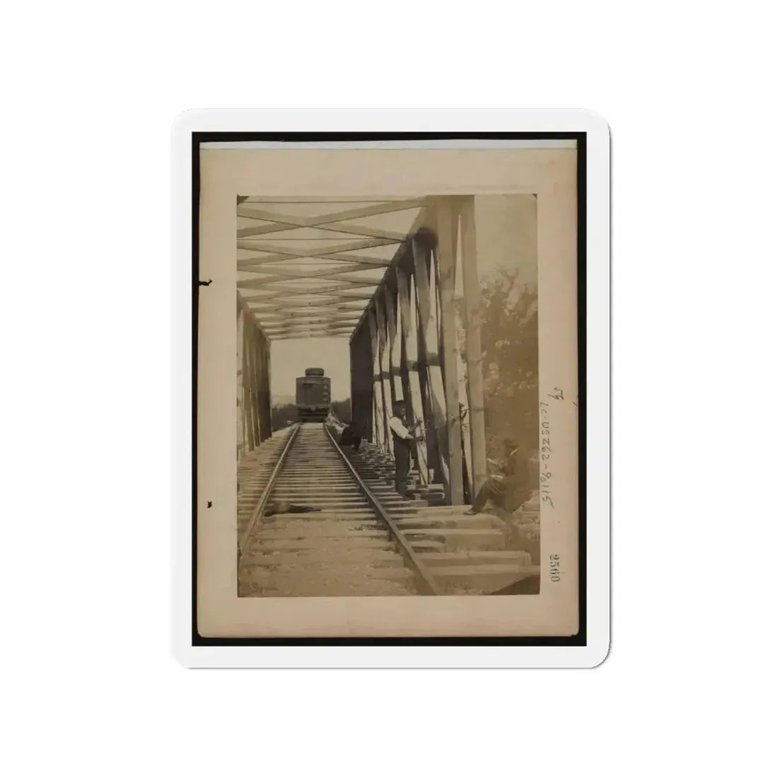 Military Railroad Operations In Northern Virginia  Men Working On Bridge (U.S. Civil War) Refrigerator Magnet 4 Inch Die-Cut - The Sticker Space