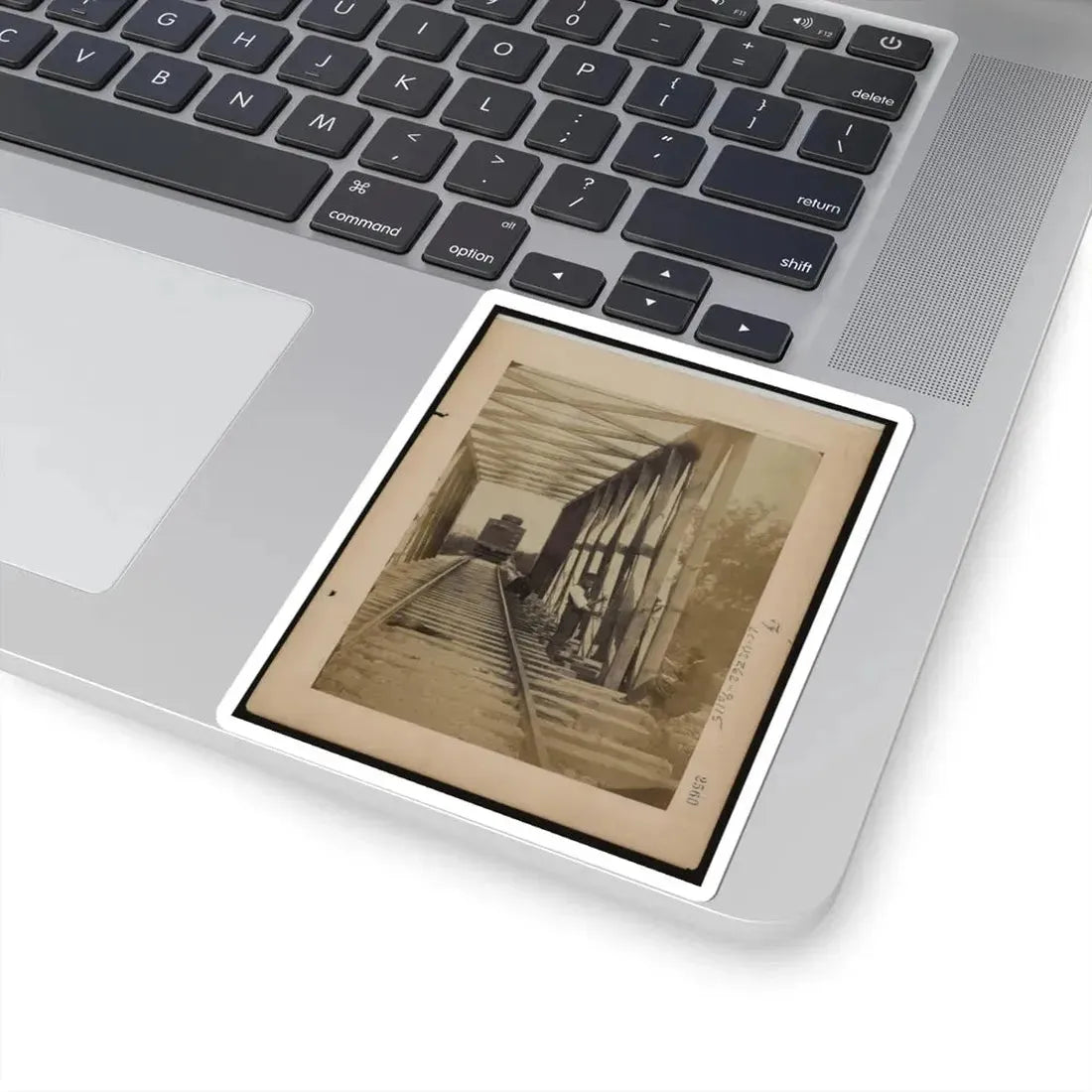 Military Railroad Operations in Northern Virginia  Men Working on Bridge (U.S. Civil War) STICKER Vinyl Kiss-Cut Decal - The Sticker Space