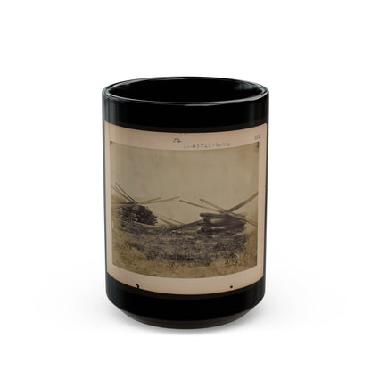 Military Railroad Operations In Northern Virginia Two Piles Of Rails And Wooden Ties (U.S. Civil War) Black Coffee Mug-15oz-The Sticker Space