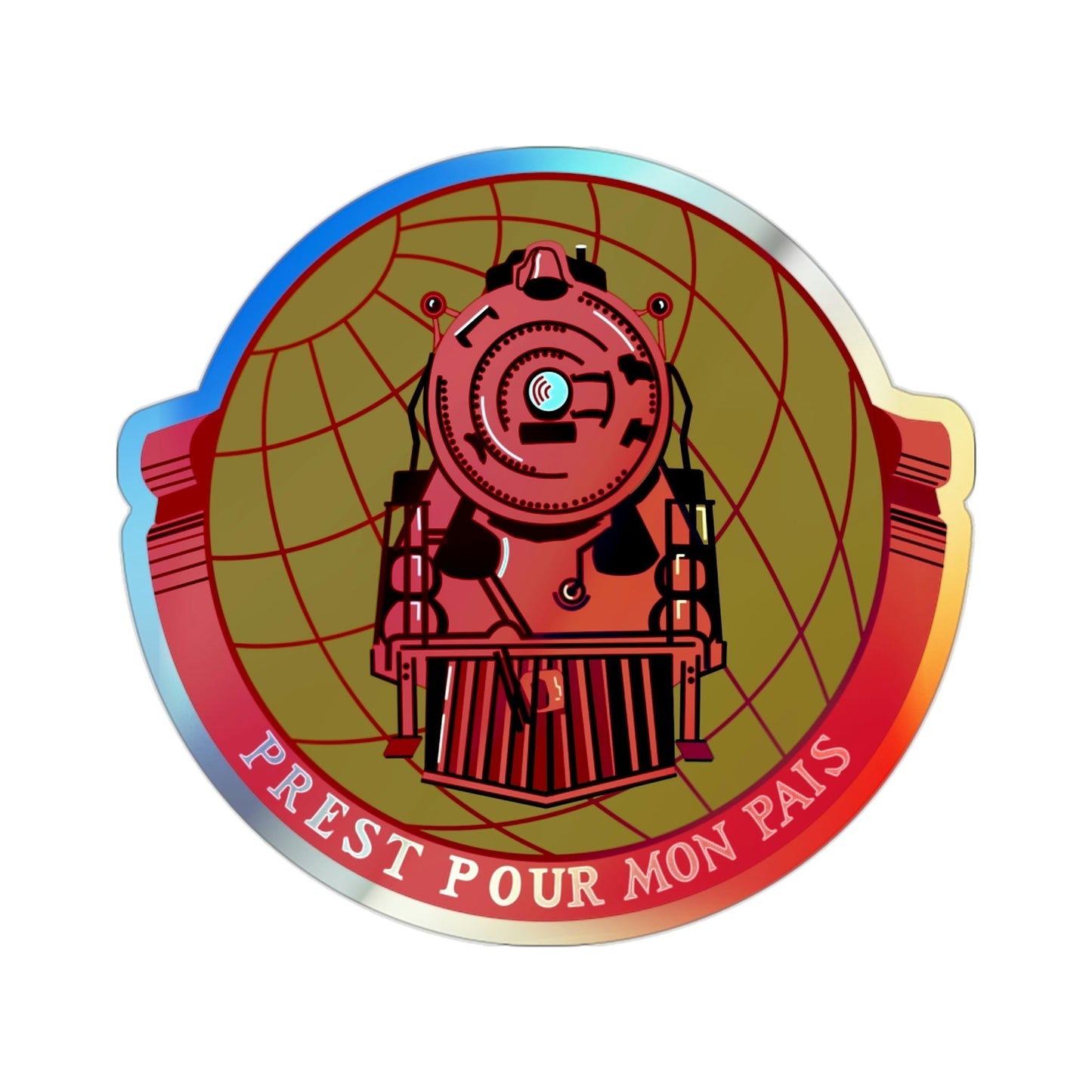 Military Railway Service (U.S. Army) Holographic STICKER Die-Cut Vinyl Decal-2 Inch-The Sticker Space