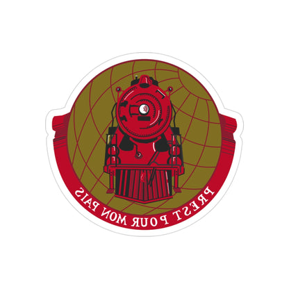 Military Railway Service (U.S. Army) REVERSE PRINT Transparent STICKER-3" × 3"-The Sticker Space