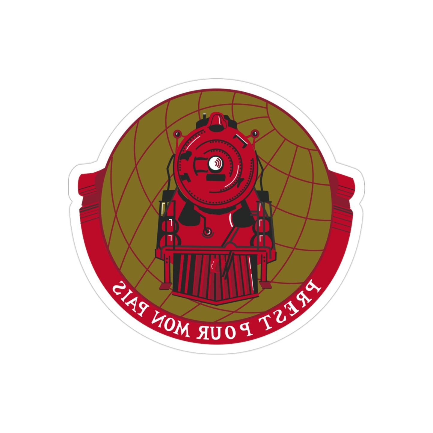 Military Railway Service (U.S. Army) REVERSE PRINT Transparent STICKER-3" × 3"-The Sticker Space